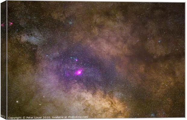 The Lagoon Nebula Region of the Milky Way Canvas Print by Peter Louer