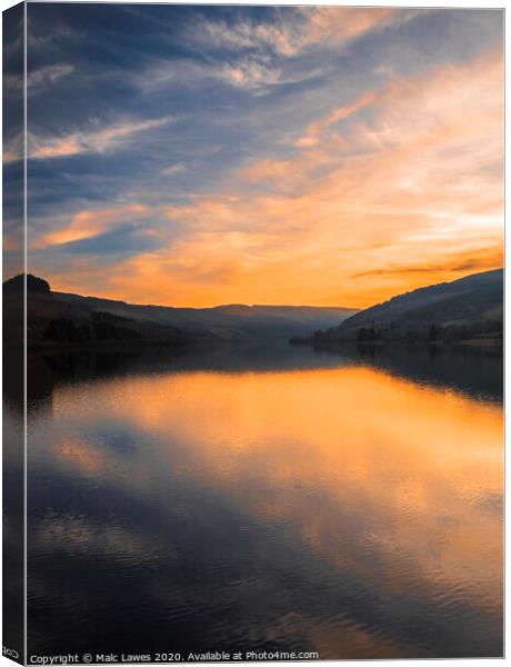 Sunset reflections  Canvas Print by Malc Lawes