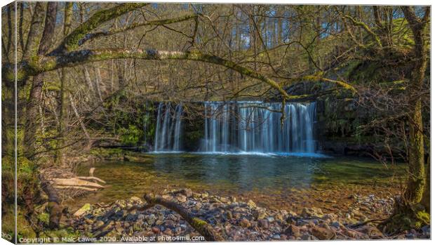 Pontneddfechan waterfalls Canvas Print by Malc Lawes