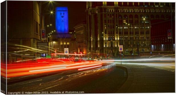 Liverpool city lights  Canvas Print by Helen Jones