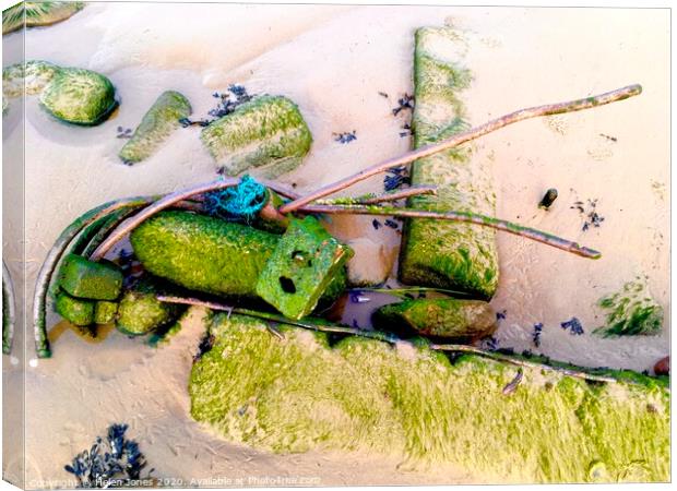 Beach Combing for Blitz Rubble   Canvas Print by Helen Jones