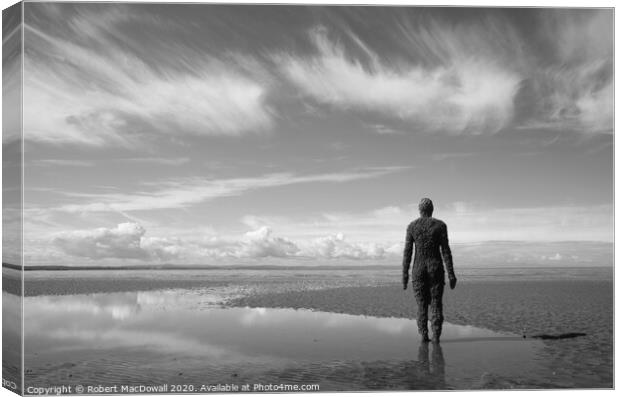Anthony Gormley's 'Another Place', Crosby Beach Canvas Print by Robert MacDowall