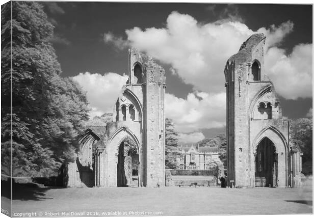 Glastonbury Abbey in infrared Canvas Print by Robert MacDowall