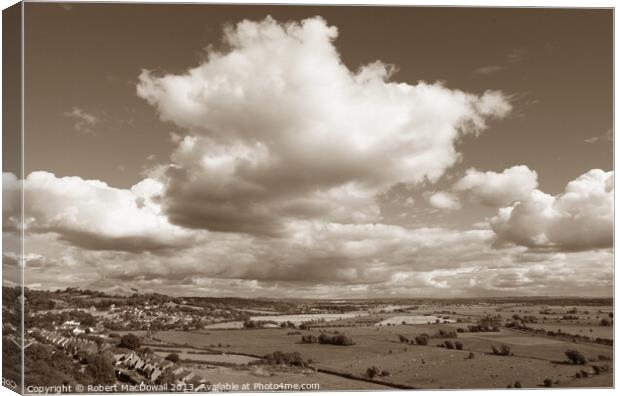 Cloudscape over Somerset Levels Canvas Print by Robert MacDowall
