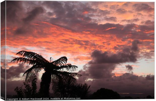 Evening sky over Otumoetai, Bay of Plenty, New Zealand Canvas Print by Robert MacDowall