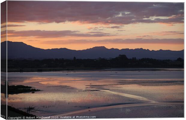 Evening sky over the Kaimais, Bay of Plenty, New Zealand - 1 Canvas Print by Robert MacDowall