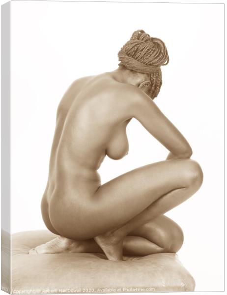 Kneeling nude Canvas Print by Robert MacDowall
