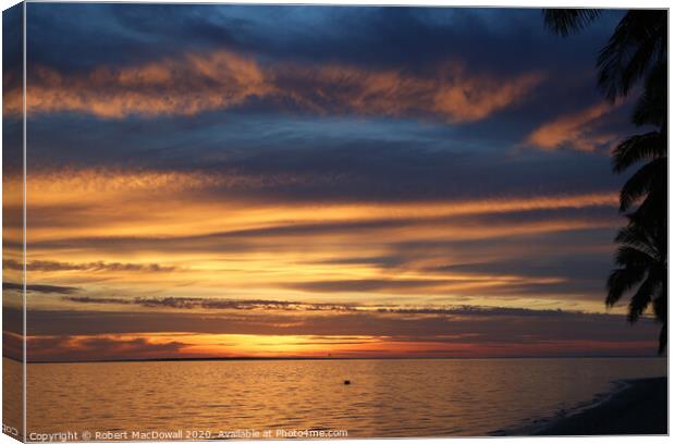 Sunset and cloudscape from Rarotonga Canvas Print by Robert MacDowall