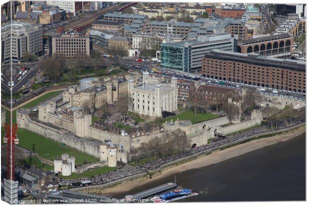 The Tower of London viewed from the Shard Canvas Print by Robert MacDowall