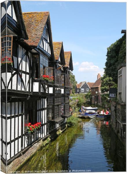 Canal in Canterbury Canvas Print by Robert MacDowall