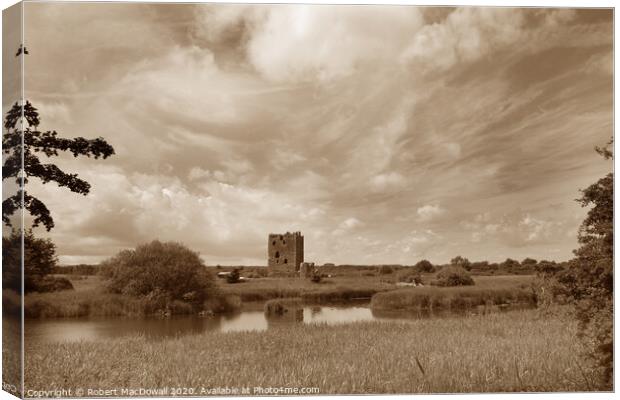 Threave Castle in Dumfries and Galloway (in sepia) Canvas Print by Robert MacDowall