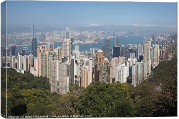 Hong Kong Island skyscrapers from Victoria Peak Canvas Print by Robert MacDowall