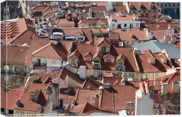 Roofs from Lisbon Castle Canvas Print by Robert MacDowall