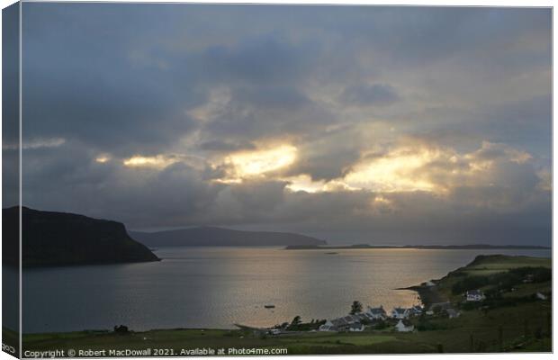 Autumn evening sky over Waternish, Isle of Skye, Scotland Canvas Print by Robert MacDowall