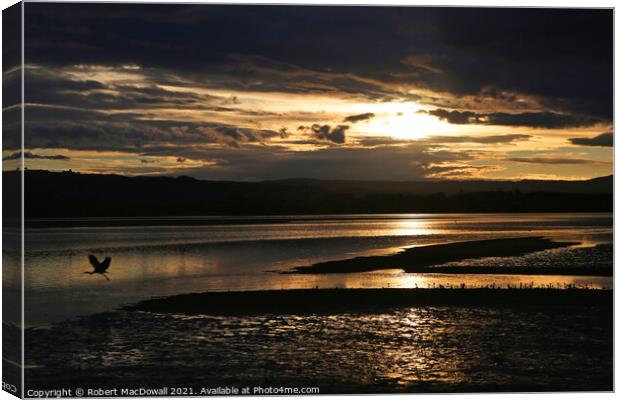 Sunset over the Kaimais from Matua Bay Canvas Print by Robert MacDowall