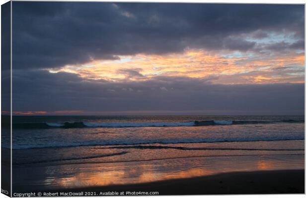 Sunset at Piha - 2 Canvas Print by Robert MacDowall