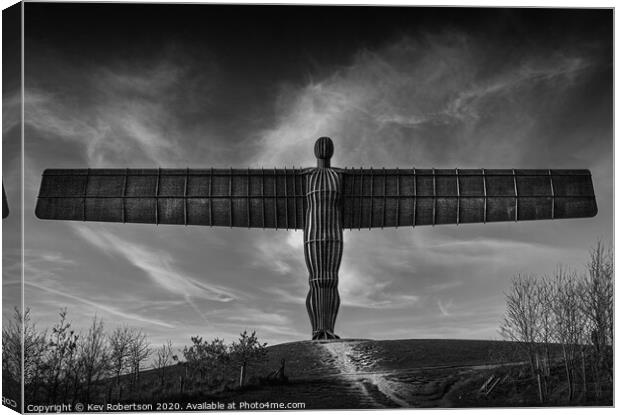 Angel of the North - Black and white Canvas Print by Kev Robertson