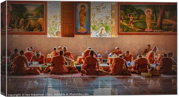 Monks at dinner Canvas Print by Kev Robertson