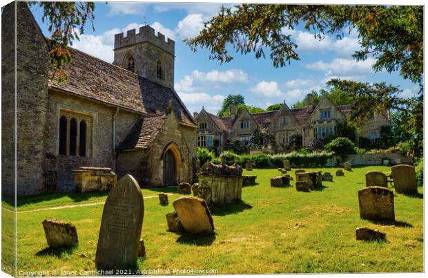 Timeless Charm Asthall Manor Canvas Print by Janet Carmichael