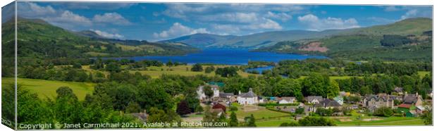 Majestic Panorama of Killin and Loch Tay Canvas Print by Janet Carmichael