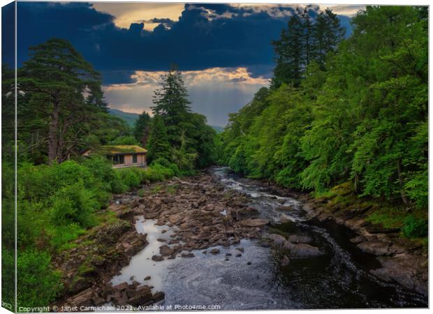 Bridge of Dochart View Canvas Print by Janet Carmichael