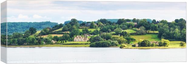Hambleton Peninsula Panorama, Rutland Water Canvas Print by Janet Carmichael