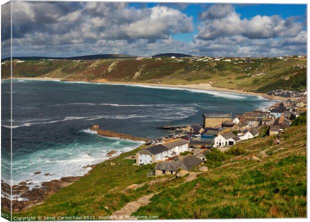 Captivating Cornish coastline Canvas Print by Janet Carmichael