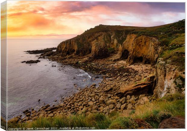 Carn Boel - Rugged Beauty in Cornwall Canvas Print by Janet Carmichael