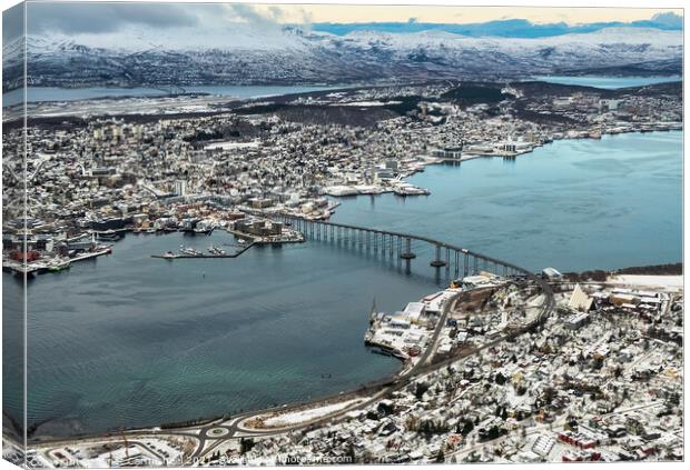 Tromso From Above Canvas Print by Janet Carmichael