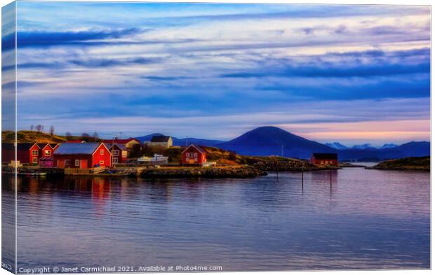 The Fishing Village of Bud, Norway Canvas Print by Janet Carmichael