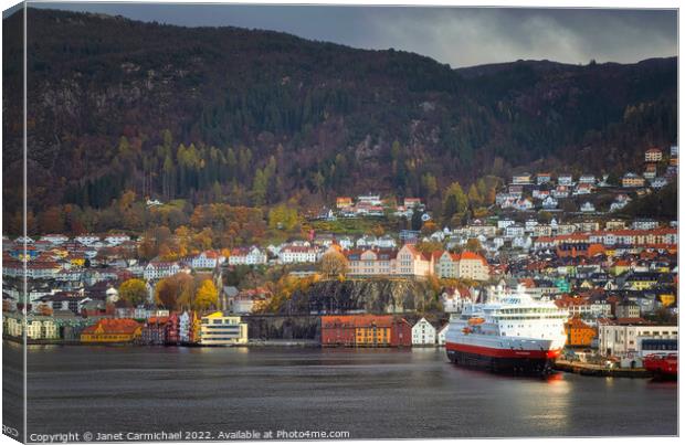MS Otto Sverdrup in Bergen Canvas Print by Janet Carmichael