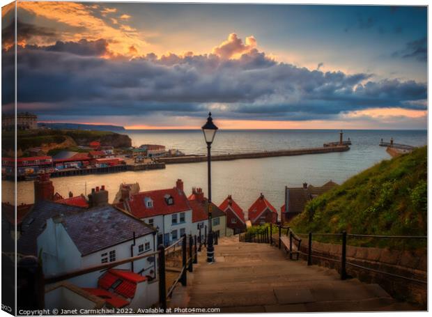 Whitby 199 Steps Canvas Print by Janet Carmichael