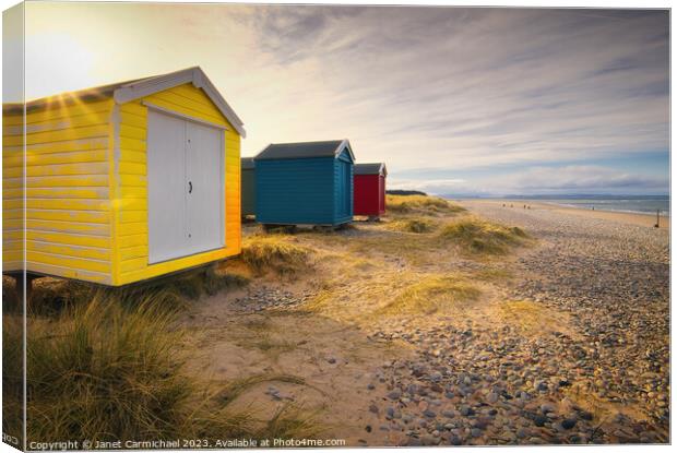 Radiant Beauty on Findhorn Beach Canvas Print by Janet Carmichael