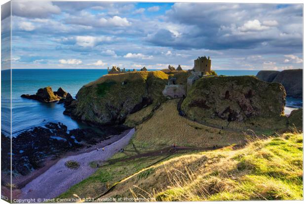 The Mighty Ruins of Dunnottar Castle Canvas Print by Janet Carmichael