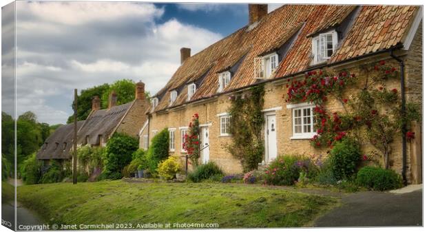 Chocolate Box Charm in Wadenhoe Canvas Print by Janet Carmichael