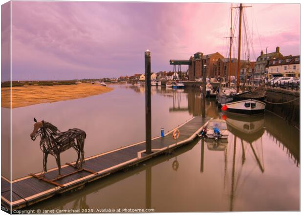 The Lifeboat Horse of Wells Next the Sea Canvas Print by Janet Carmichael