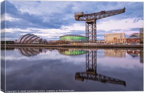 Clyde Waterfront in Glasgow Canvas Print by Janet Carmichael