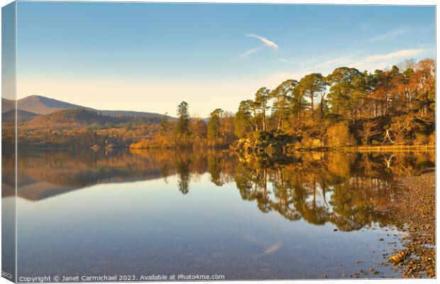 Friars Crag Reflections Canvas Print by Janet Carmichael