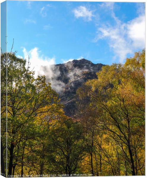 Castle Crag Creating Clouds - Lake District Canvas Print by Janet Carmichael