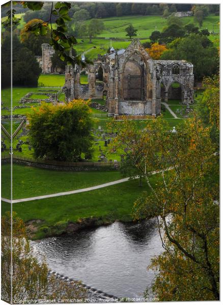 Bolton Priory ruins - Yorkshire Canvas Print by Janet Carmichael