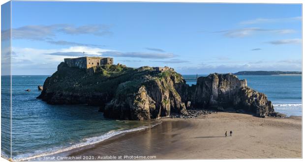 St Catherine's Rock, Tenby Canvas Print by Janet Carmichael