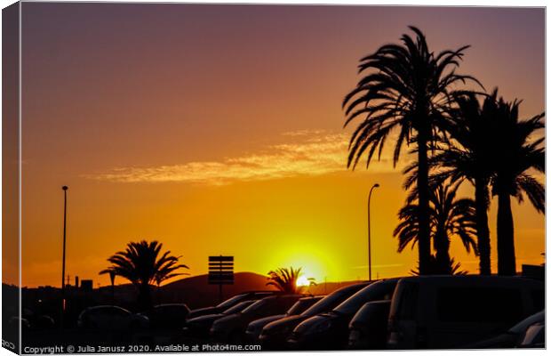 Tenerife sunset  Canvas Print by Julia Janusz