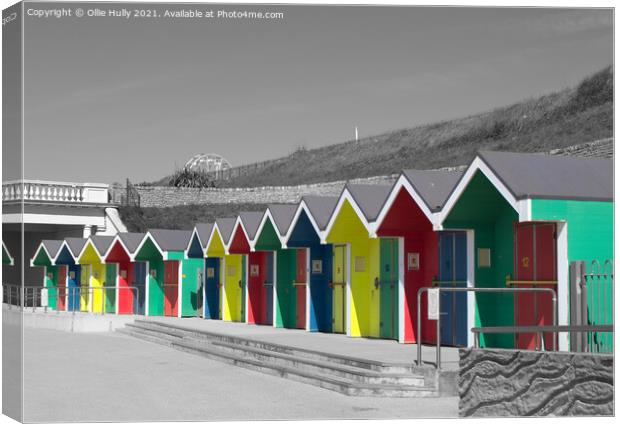 colourful seaside beach huts Canvas Print by Ollie Hully