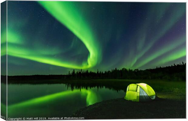 Camping Under a Dancing Night Sky Canvas Print by Matt Hill