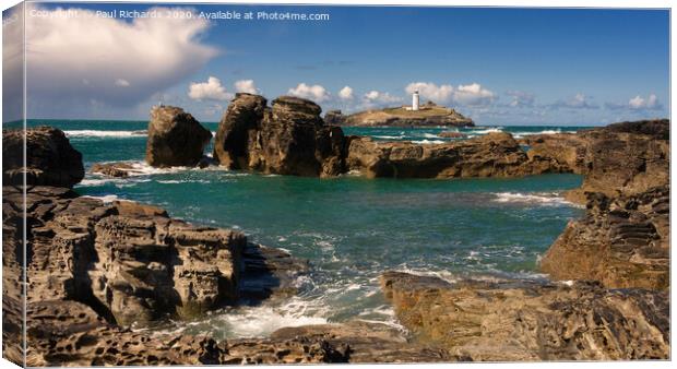 Godrevy lighthouse Canvas Print by Paul Richards