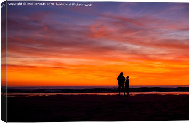 Sunset at Chapel Porth, Cornwall Canvas Print by Paul Richards