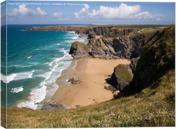 Bedruthan Steps, Cornwall Canvas Print by Paul Richards