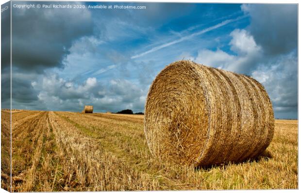 Hay bale in the sunshine Canvas Print by Paul Richards
