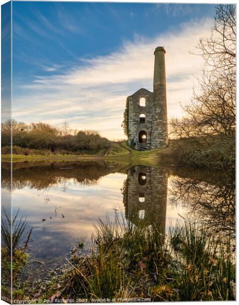 Ale and Cakes tin mine, located on United Downs, near Redruth, in Cornwall Canvas Print by Paul Richards
