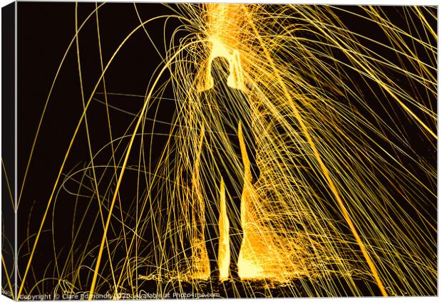 Lighting up the Gormley Canvas Print by Clare Edmonds